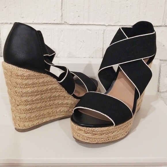 Candie's Shoes - Black Candies Wedges